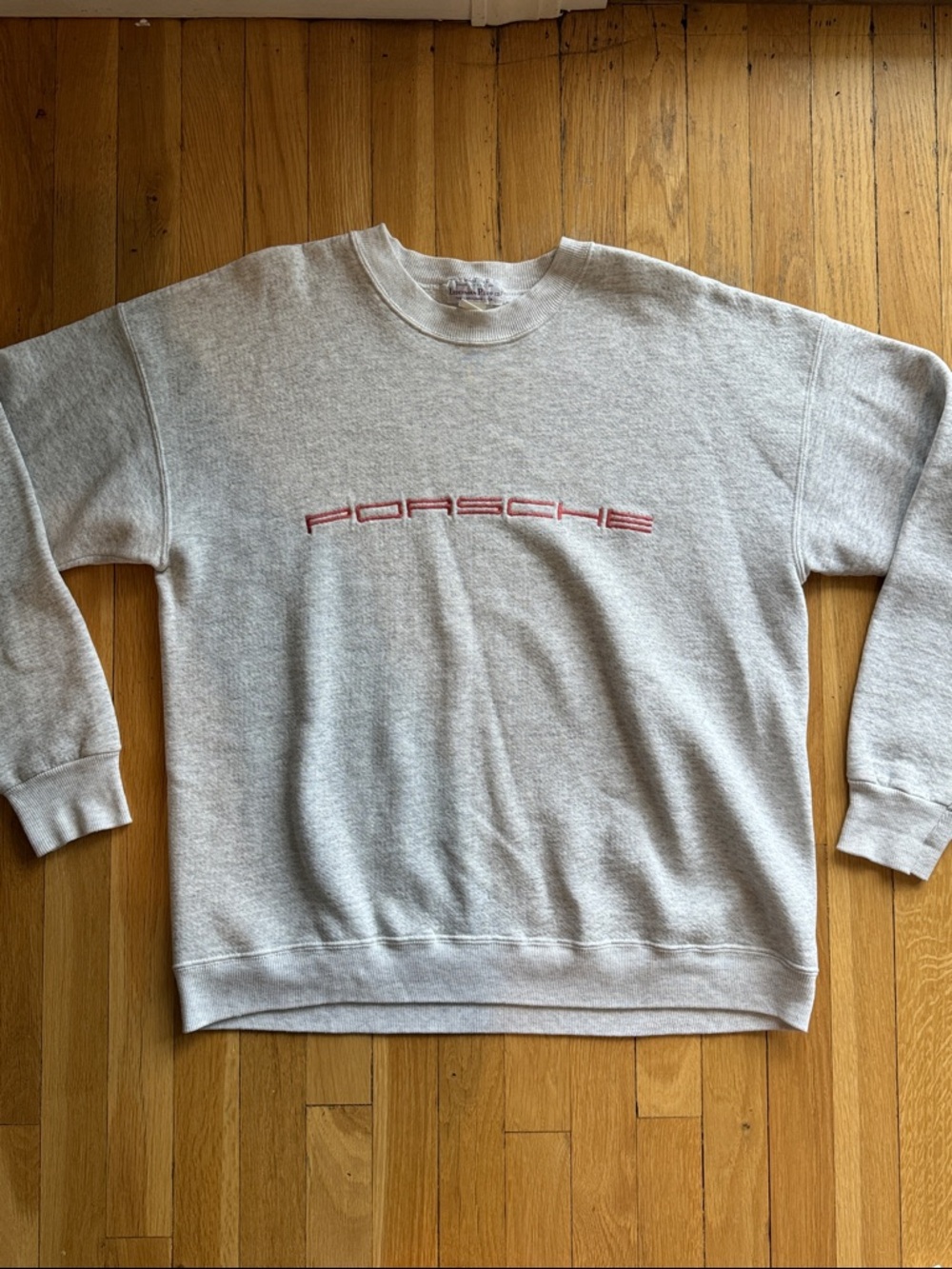 Vintage Pink Porsche Grey Crewneck Sweatshirt